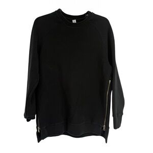 Varley Manning Pullover Zipper Side Sweatshirt Gray Size S Rib Knit Crew Neck